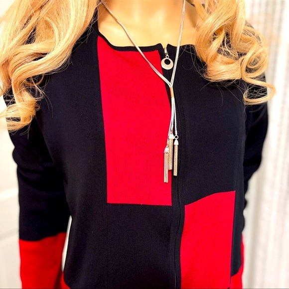 Exclusively Misook Jackets & Blazers - Exclusively Misook Designer Red and Black Blazer New Without Tags Size Large